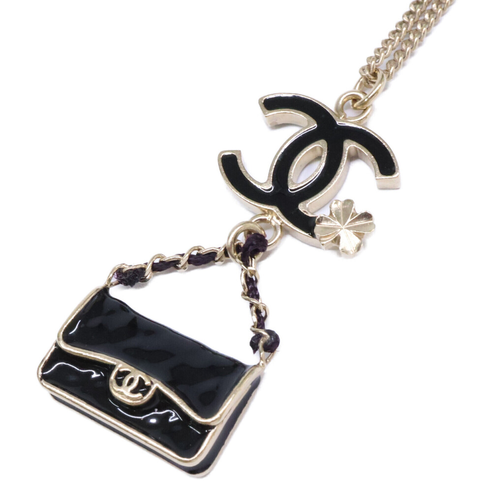 CHANEL B12A Matelassé Bag with Clover & Coco Mark Motif Long Chain Necklace, ...